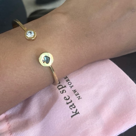 Spot The Spade Open Hinge Bangle katespade authentic #869 - Picture 12 of 12